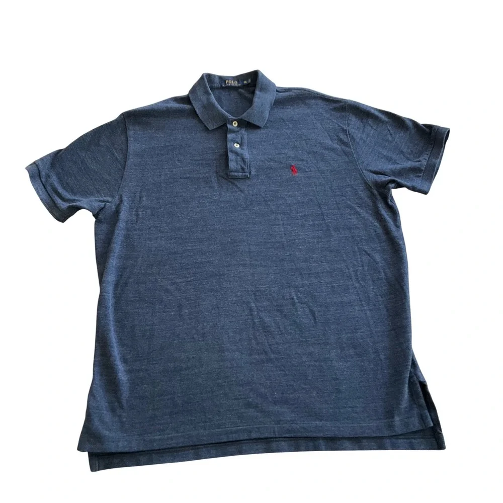 Polo‎ Ralph Lauren Polo Preppy Shirt Mens XL Blue Cotton Short Sleeve Pony Logo